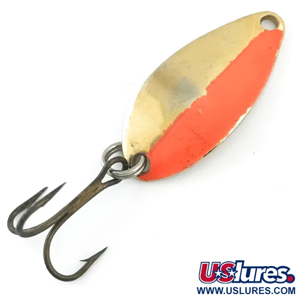 Vintage  Seneca Little Cleo UV, 1/8oz Gold / Orange fishing spoon #5627
