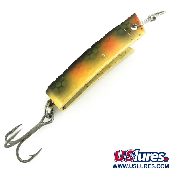 Vintage  Luhr Jensen Super-Duper 506, 1/4oz Yellow / Black / Red fishing spoon #5634