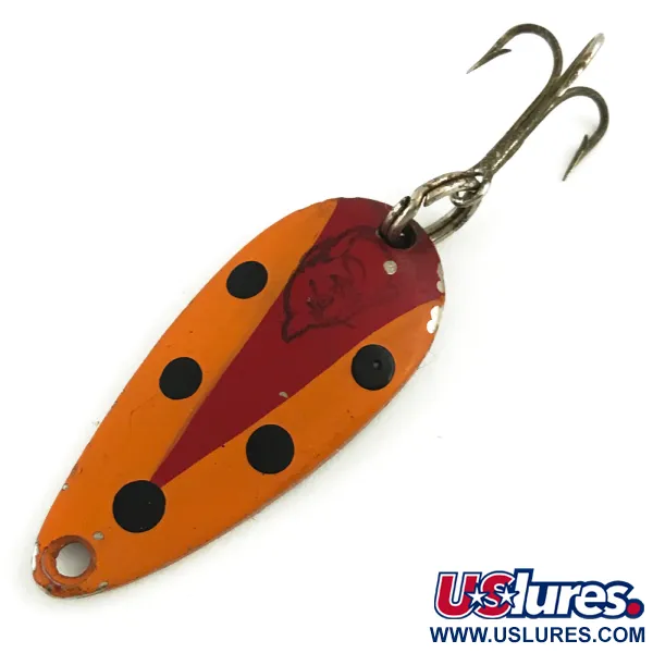 Vintage  Eppinger Dardevle Midget, 3/16oz Orange / Red / Black / Nickel fishing spoon #5636