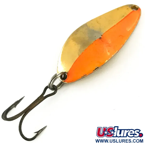 Vintage  Seneca Little Cleo, 1/4oz Gold / Orange fishing spoon #5648