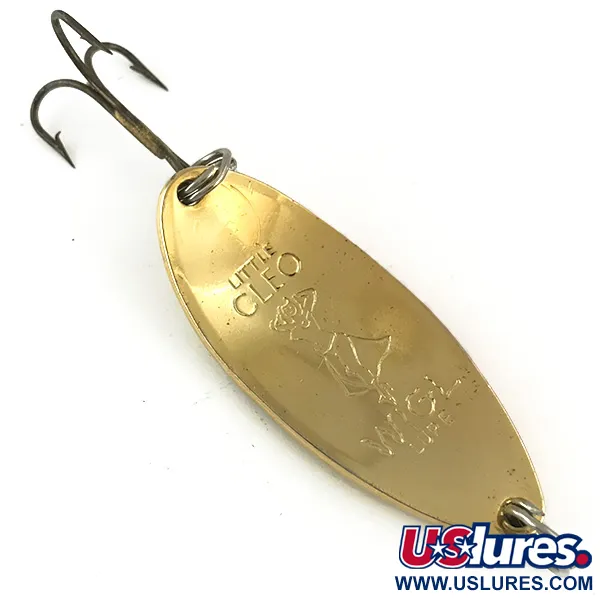 Vintage  Seneca Little Cleo (Hula Girl), 2/3oz Orange / Gold fishing spoon #5650