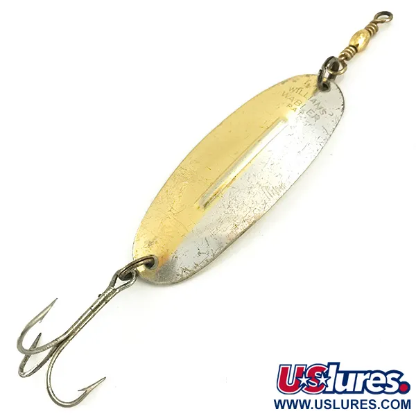 Vintage   Williams Wabler W50, 1/2oz Silver / Gold fishing spoon #5653