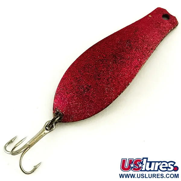 Vintage  Prescott Spinner Little Doctor 255, 1/4oz Red Glitter / Golden Glitter fishing spoon #5655