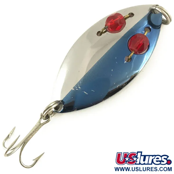 Vintage  Hofschneider Red Eye, 1/4oz Nickel / Blue / Red fishing spoon #5658