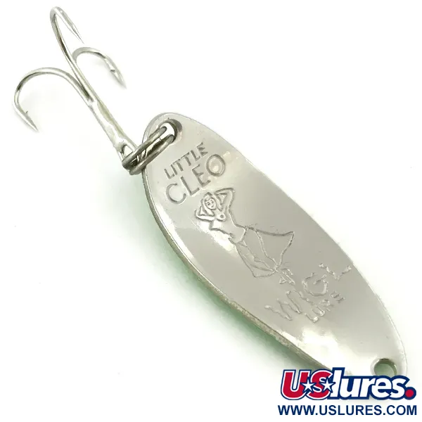 Vintage  Seneca Little Cleo (Hula Girl), 1/3oz Green / Red / Nickel fishing spoon #5661