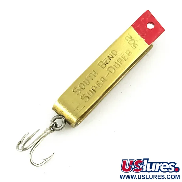 Vintage   South Bend  Super-Duper 502, 3/32oz Gold / Red fishing spoon #5663