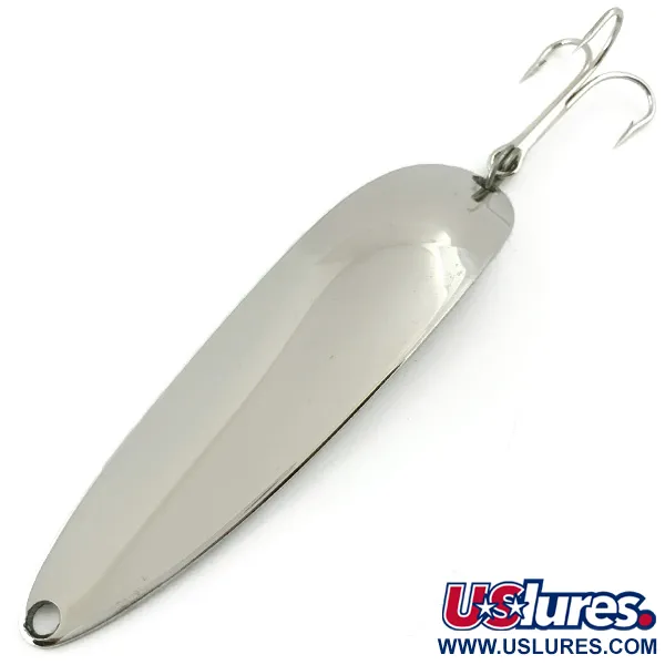 Vintage  Luhr Jensen Krocodile Die #5, 3/4oz Nickel fishing spoon #5666