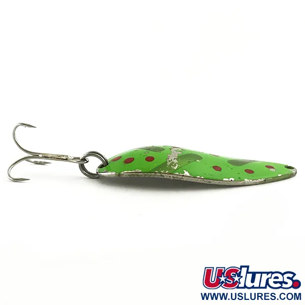 Vintage  Seneca Little Cleo (Hula Girl), 3/4oz Green / Red / Nickel fishing spoon #5673