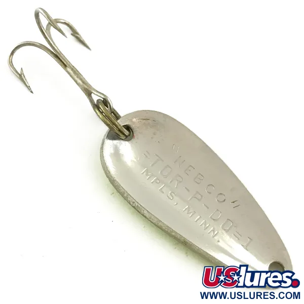Vintage   Nebco Tor-P-Do 1 UV, 1/3oz Yellow / Red / Nickel fishing spoon #5676