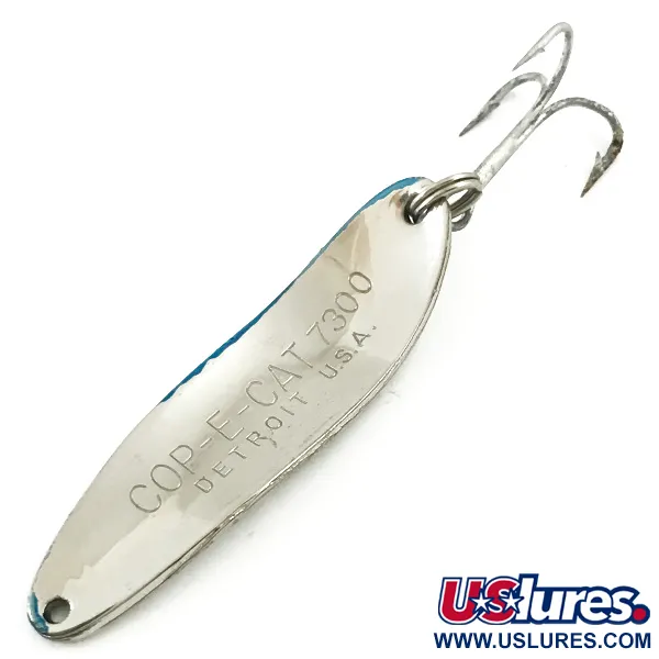 Vintage  Eppinger Dardevle Cop-E-Cat 7300, 1/3oz Nickel / Blue fishing spoon #5677