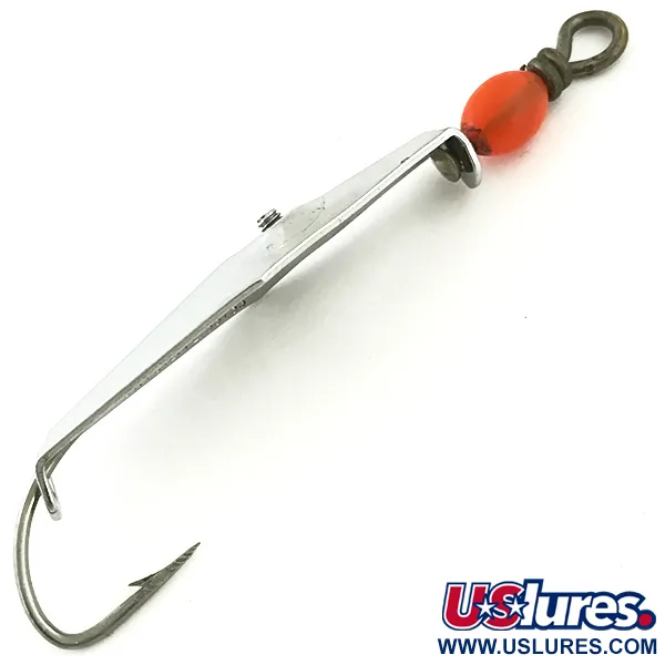 Vintage  James E. Clark  Clark Spoon, 3/16oz Nickel / Red fishing spoon #5685