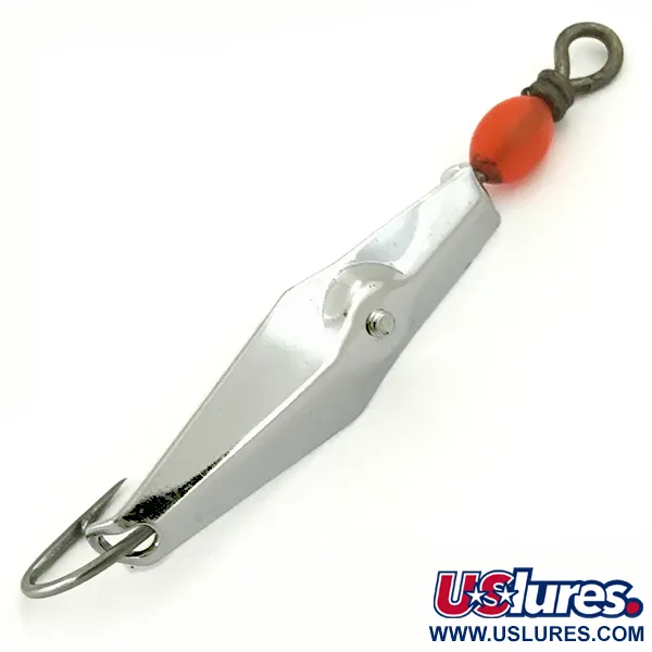 Vintage  James E. Clark  Clark Spoon, 3/16oz Nickel / Red fishing spoon #5685