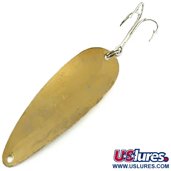 Vintage   Worth Spoon, 3/5oz Gold / Red Eyes fishing spoon #5694