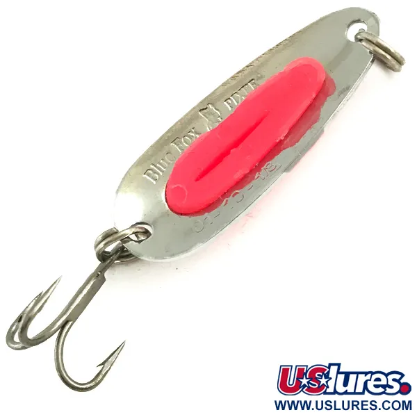 Vintage   Blue Fox Pixee UV, 3/16oz Hammered Nickel / Pink fishing spoon #5697