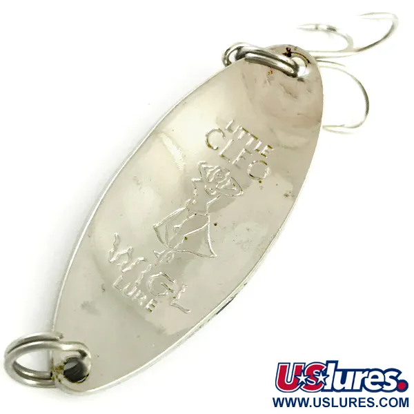 Vintage  Seneca Little Cleo (Hula Girl), 2/3oz Nickel / Blue fishing spoon #5706