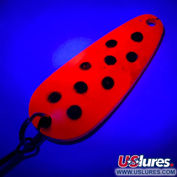 Vintage   Blue Fox Tor-P-Do UV, 1/2oz Fluorescent Pink / Black / Nickel fishing spoon #5707