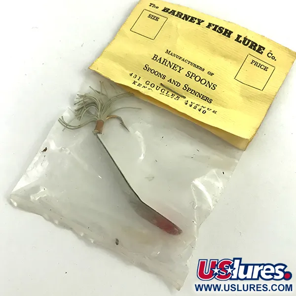   Weedless Barney Spoon, 1/4oz White / Red fishing spoon #5739