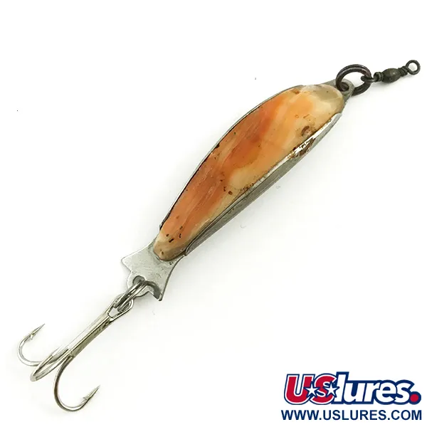 Vintage  Salm The Killer Red Abalone Pearl Minnow, 1/4oz Silver / Pearl fishing spoon #5750