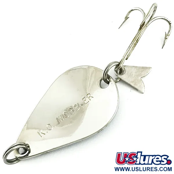 Vintage  Acme K.O. Wobbler, 1/4oz Nickel / Blue fishing spoon #5757