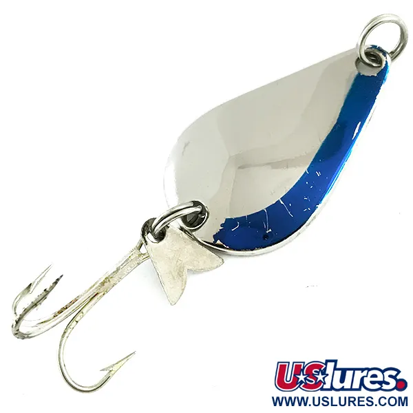 Vintage  Acme K.O. Wobbler, 1/4oz Nickel / Blue fishing spoon #5757