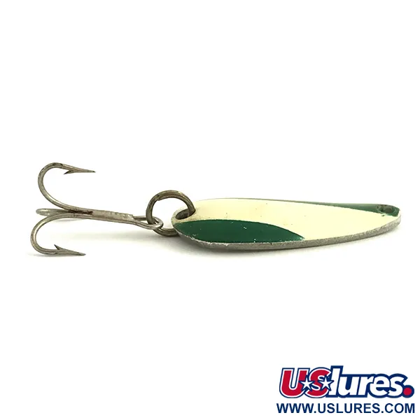 Vintage   Nebco Tor-P-Do 1, 1/4oz Green / White / Nickel fishing spoon #5784