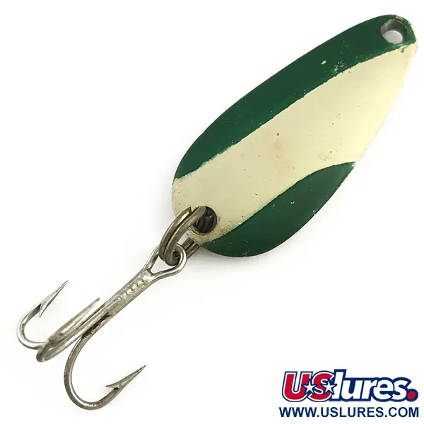 Vintage   Nebco Tor-P-Do 1, 1/4oz Green / White / Nickel fishing spoon #5784