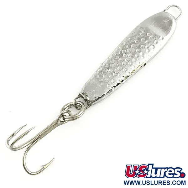 Vintage  Unknown Jig Lure, 1/3oz Hammered Nickel fishing spoon #5785