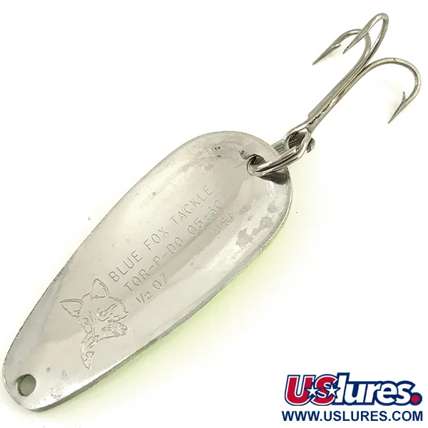Vintage   Blue Fox Tor-P-Do UV, 1/2oz Five of diamonds (Yellow / Black / Nickel) fishing spoon #5786