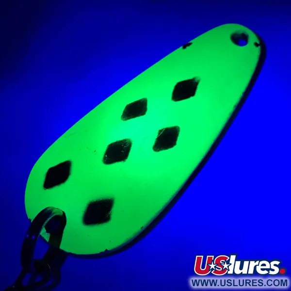 Vintage   Blue Fox Tor-P-Do UV, 1/2oz Five of diamonds (Yellow / Black / Nickel) fishing spoon #5786