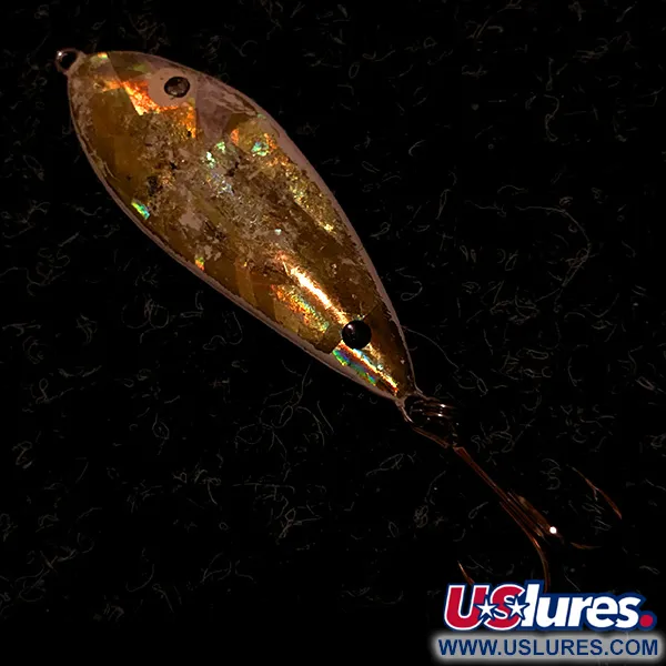 Vintage  RSR Lures RSR Shad , 1 1/4oz Gold fishing spoon #5799