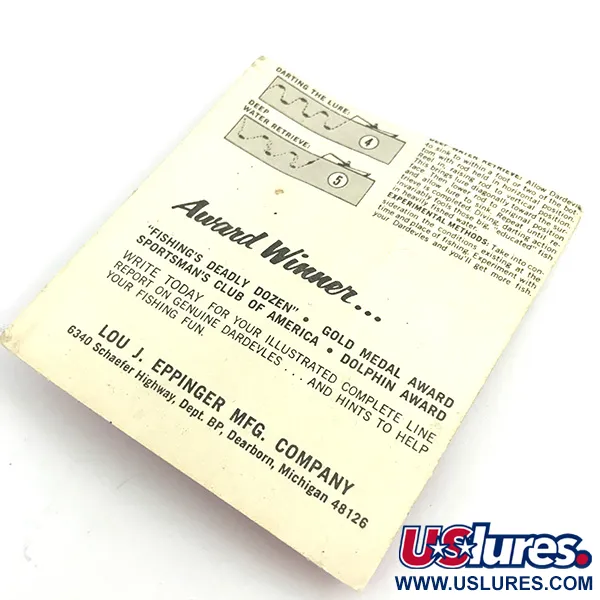  Eppinger Dardevle Midget, 3/16oz Red / White / Nickel fishing spoon #5838