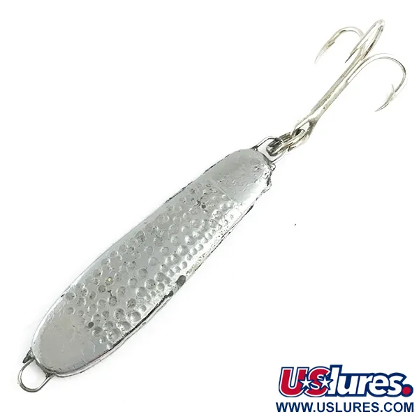 Vintage  Unknown Jig Lure, 3/5oz Hammered Nickel fishing spoon #5839