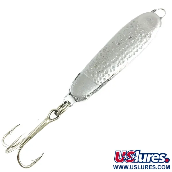 Vintage  Unknown Jig Lure, 3/5oz Hammered Nickel fishing spoon #5839