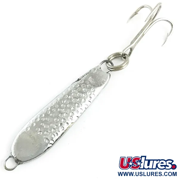 Vintage  Unknown Jig Lure, 1/3oz Hammered Silver fishing spoon #5840