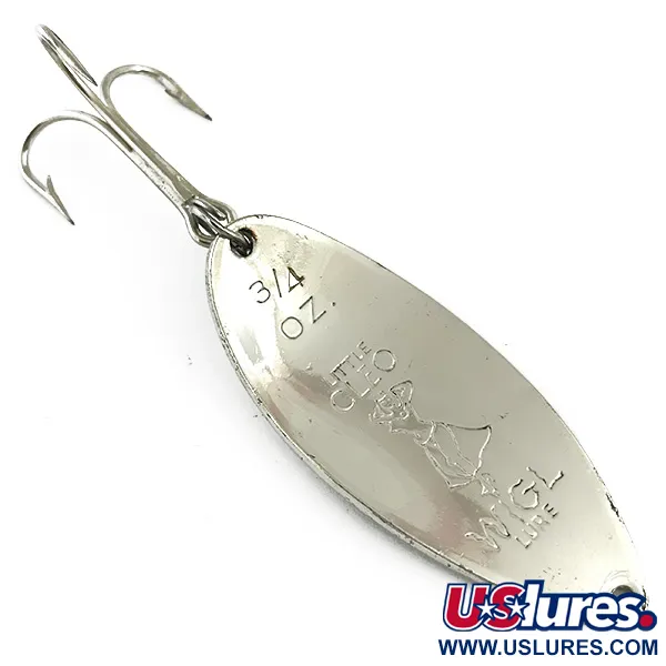 Vintage  Seneca Little Cleo (Hula Girl), 3/4oz Nickel / Blue fishing spoon #5846