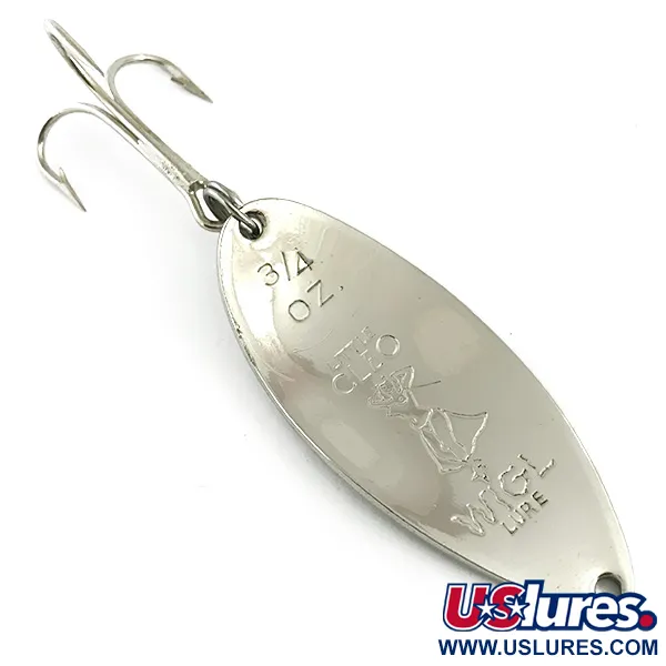 Vintage  Seneca Little Cleo (Hula Girl), 3/4oz Nickel / Green fishing spoon #5849