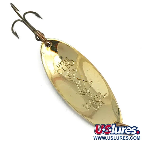 Vintage  Seneca Little Cleo (Hula Girl), 2/3oz Gold / Orange fishing spoon #5851
