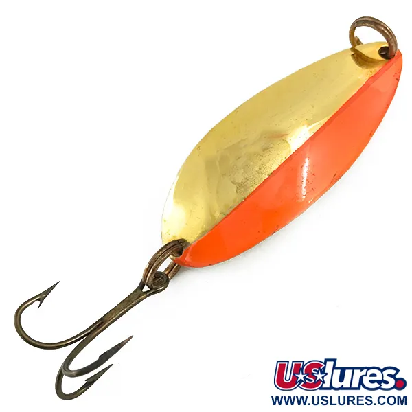 Vintage  Seneca Little Cleo (Hula Girl), 2/3oz Gold / Orange fishing spoon #5851