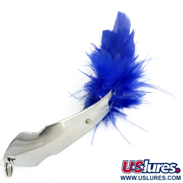 Vintage   Błystka antyzaczepowa Tony Accetta Pet Spoon 14, 1/4oz Nickel / Blue fishing spoon #5857