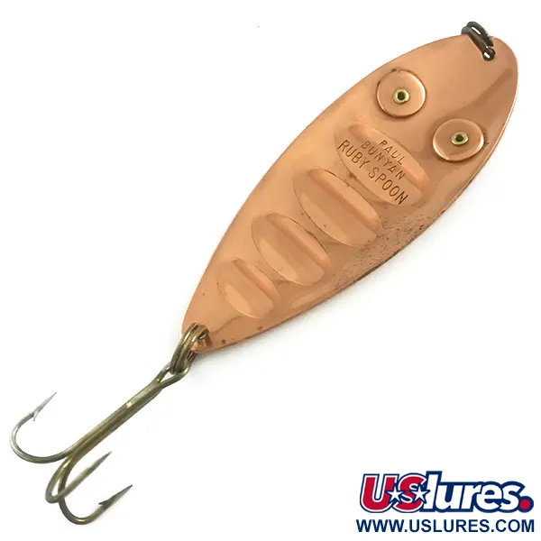 Vintage   Paul Bunyan Ruby Spoon, 1oz Copper / Red Eyes fishing spoon #5883