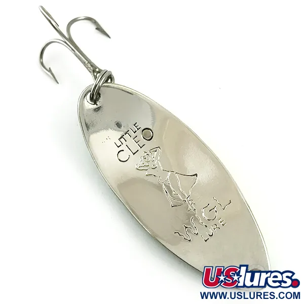 Vintage  Seneca Little Cleo (Hula Girl) UV, 1/2oz Yellow / Green / Nickel fishing spoon #5896