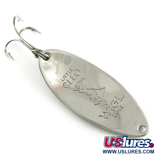 Vintage  Seneca Little Cleo (Hula Girl), 1/2oz Nickel / Blue fishing spoon #5897
