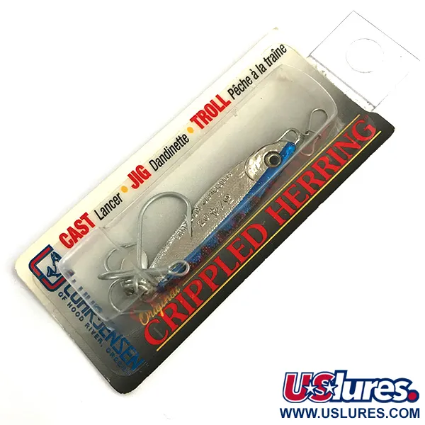   Luhr Jensen Crippled Herring , 3/4oz Silver / Blue fishing spoon #5920