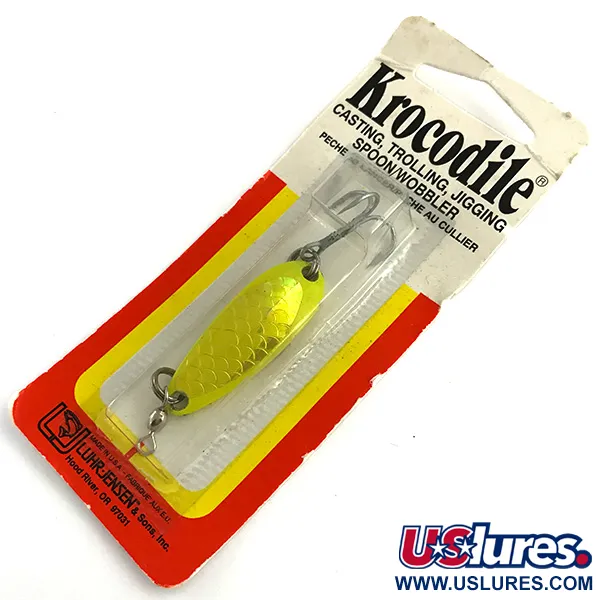  Luhr Jensen Krocodile UV, 1/4oz Yellow fishing spoon #5922