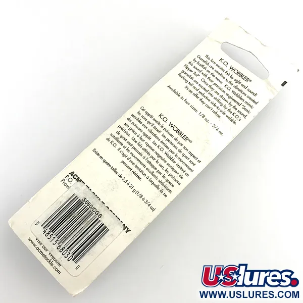  Acme K.O. Wobbler UV, 3/4oz Yellow / Green / Nickel fishing spoon #5923