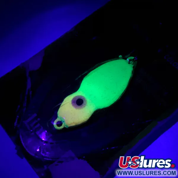  Lindy / Little Joe Frostee Jigging Spoon, 1/4oz Chartreuse UV Glow in UV light, Fluorescent fishing spoon #5924