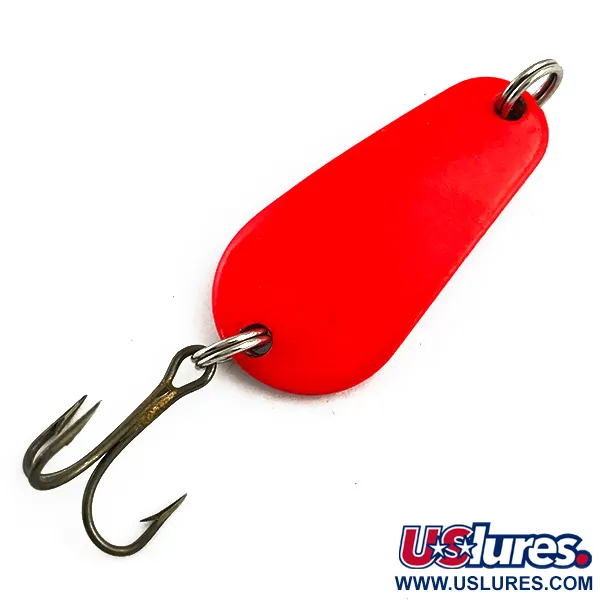 Vintage   Sølvkroken Spesial Classic UV, 1/3oz Red UV / Silver fishing spoon #6099