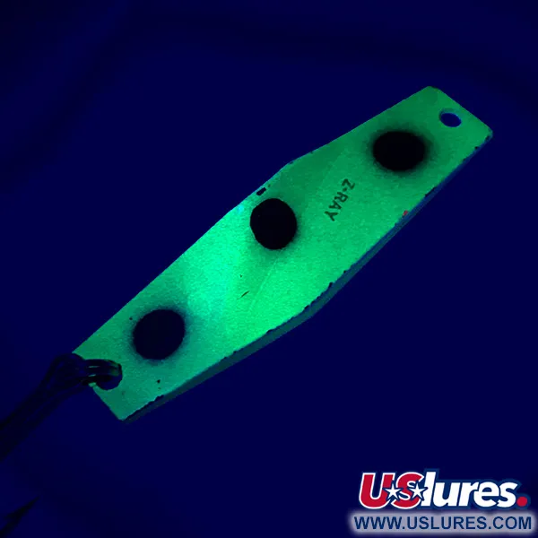 Vintage  Z-RAY Lures Z-Ray Model 125, 2/5oz Yellow / Red Glow fishing spoon #5939