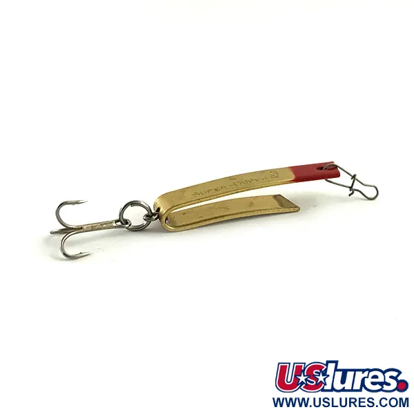 Vintage  South Bend Super-Duper 503, 1/8oz Gold / Red fishing spoon #5941