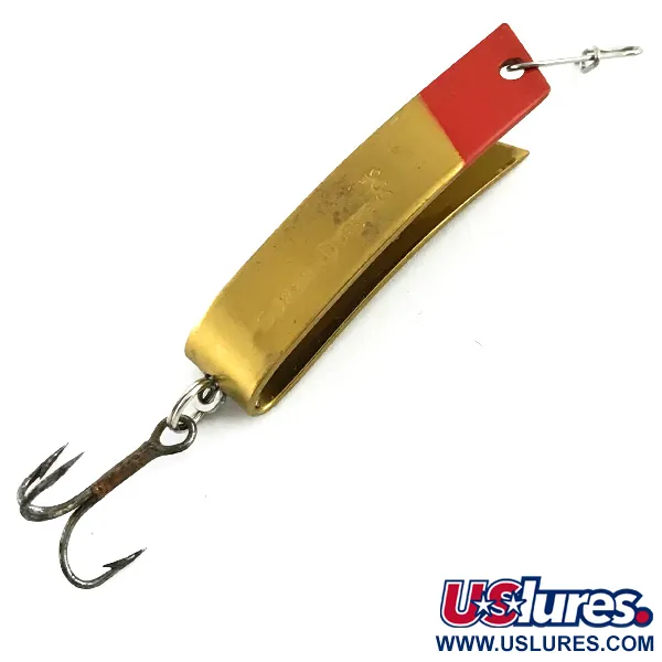 Vintage  South Bend Super-Duper 506, 1/4oz Gold / Red fishing spoon #5949
